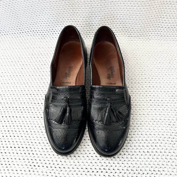 Allen Edmonds Bridgeton Black Penny Loafer Wing Tip Tassel Slip On Brogue 12C - Picture 4 of 11